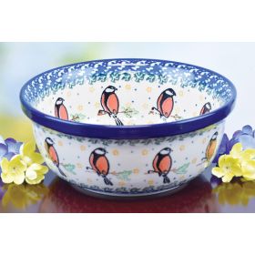 Polish Pottery Bowl with Bird Patten