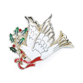 GILDED CHRISTMAS DOVE BROOCH