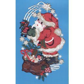 SANTA WITH TOYS LACE ART FROM GERMANY